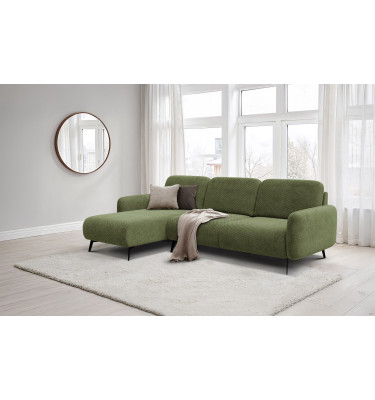Canapé d’angle 4 places gauche FEBE, olive