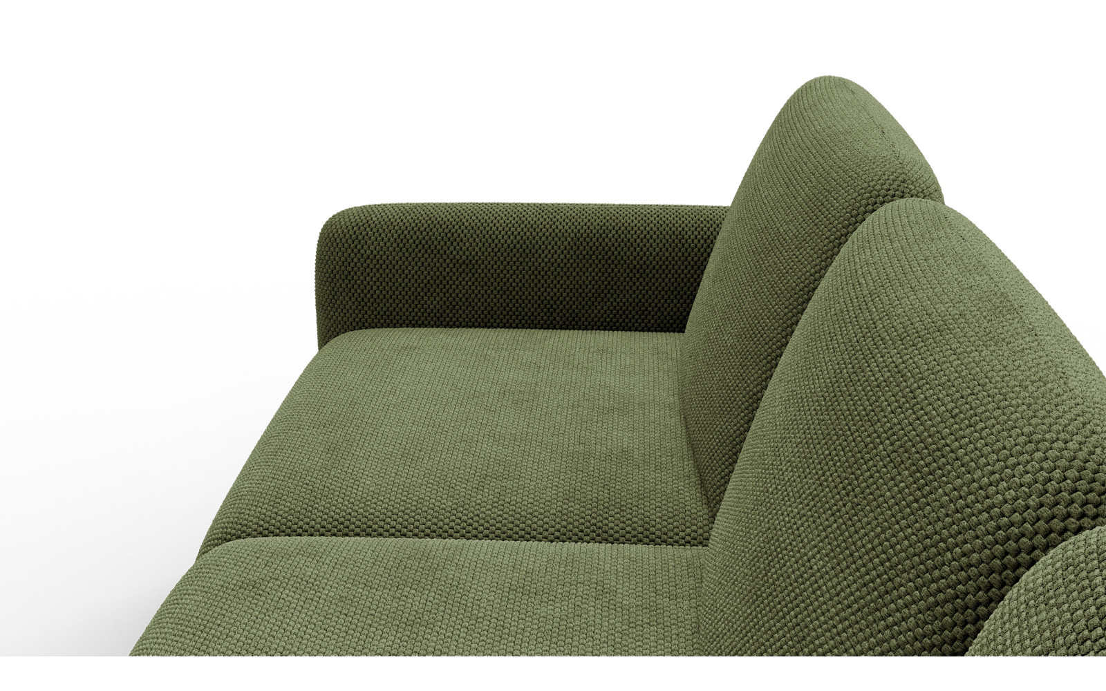 Canapé d’angle 4 places droit FEBE, olive