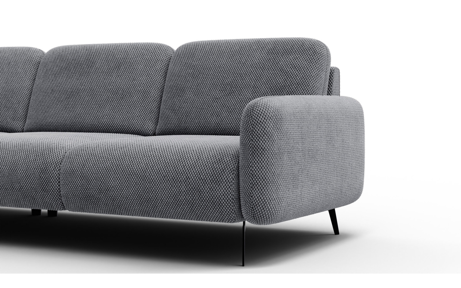 Canapé d’angle 4 places gauche FEBE, gris