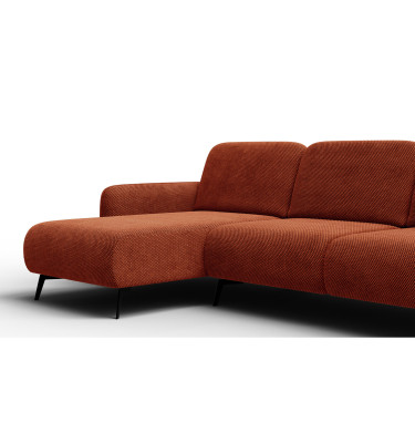 Canapé d’angle 4 places gauche FEBE, orange foncé