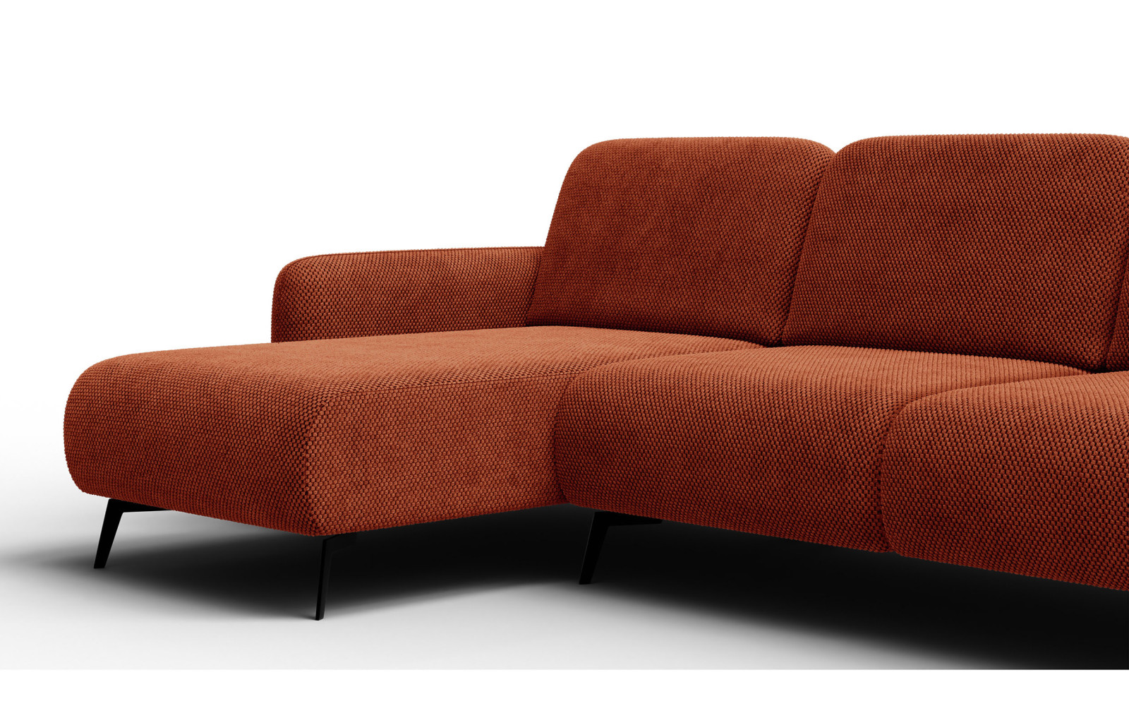 Canapé d’angle 4 places gauche FEBE, orange foncé