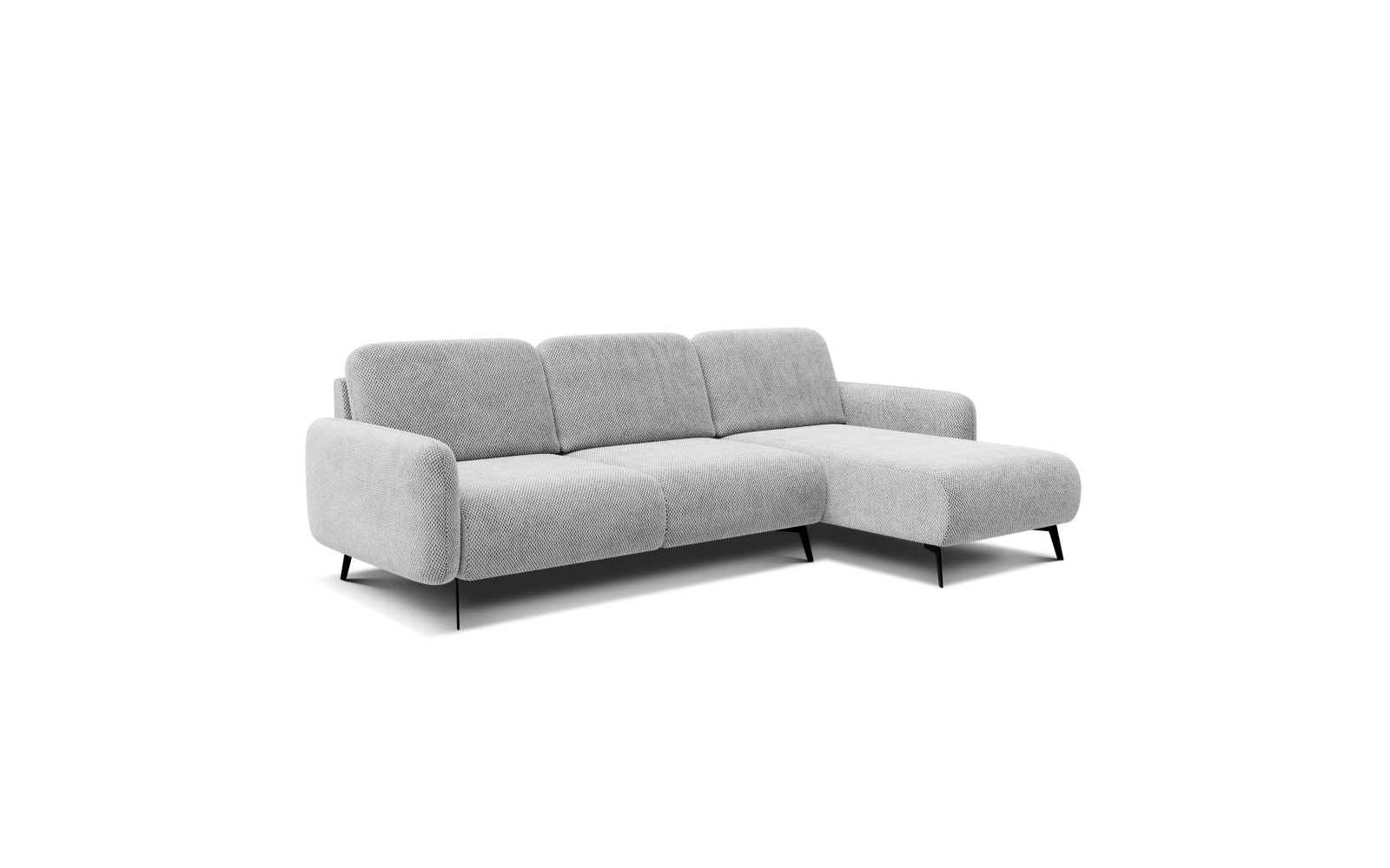 Canapé d’angle 4 places droit FEBE, gris clair