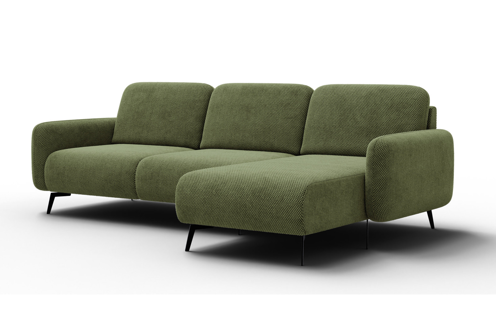 Canapé d’angle 4 places droit FEBE, olive