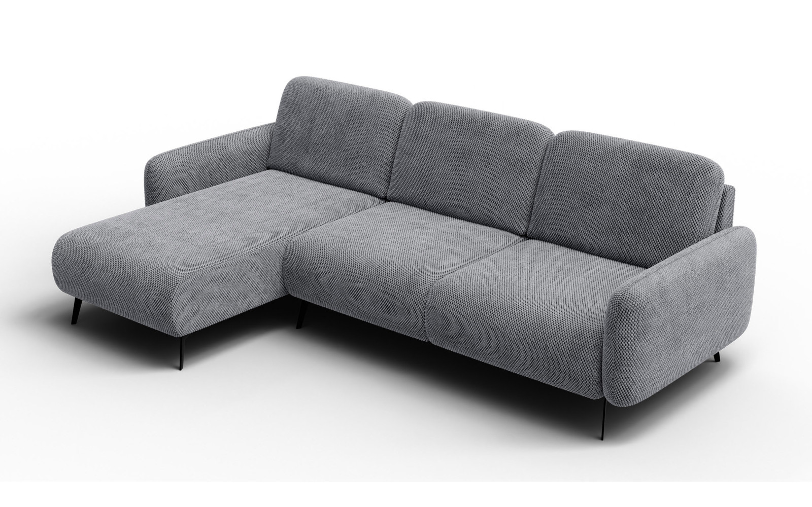 Canapé d’angle 4 places gauche FEBE, gris