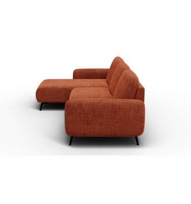 Canapé d’angle 4 places gauche FEBE, orange foncé