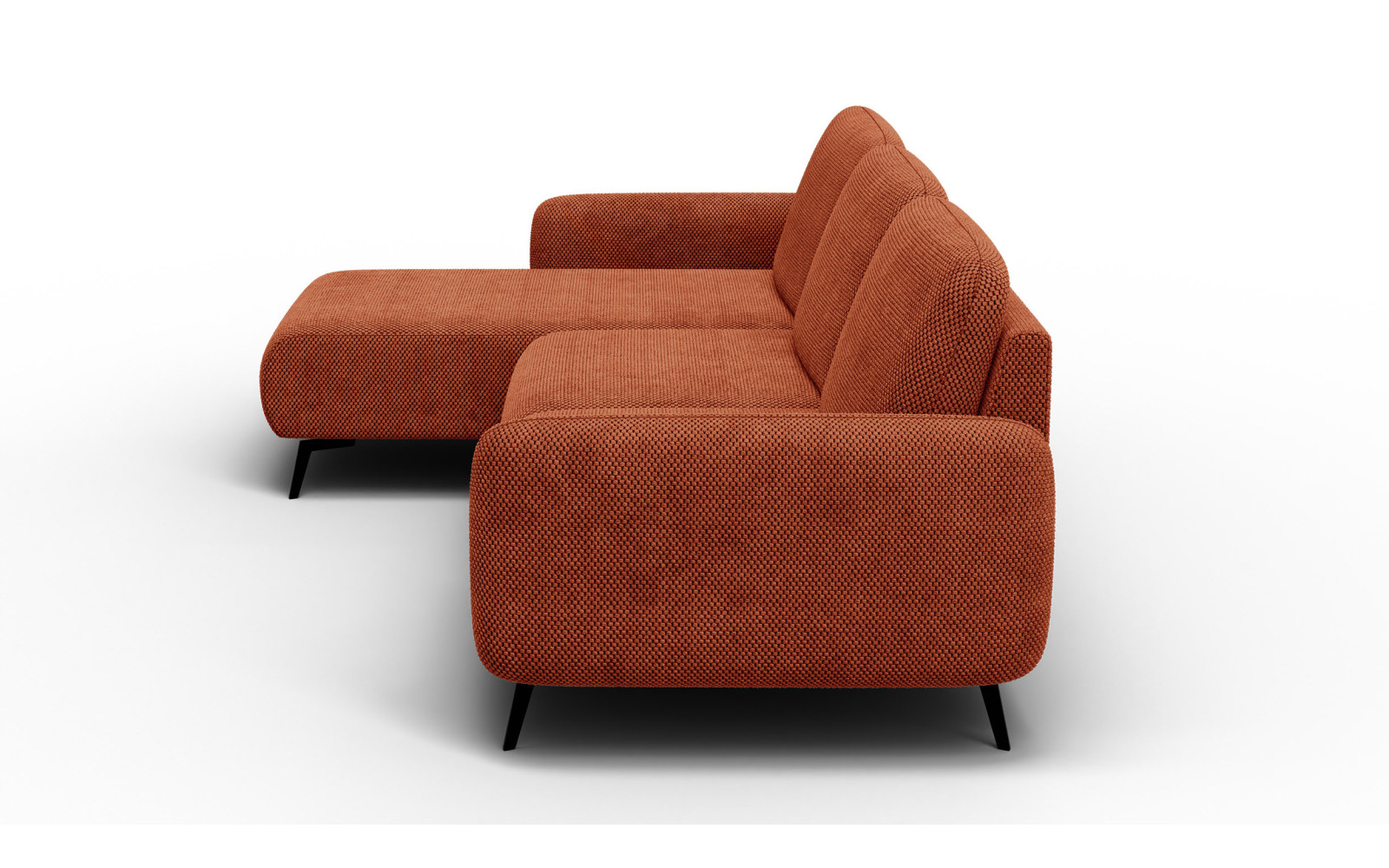 Canapé d’angle 4 places gauche FEBE, orange foncé