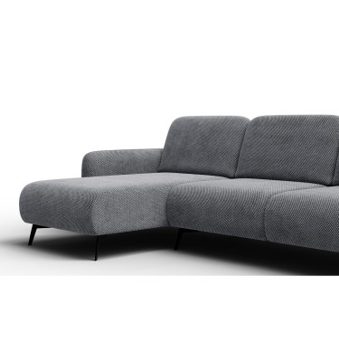 Canapé d’angle 4 places gauche FEBE, gris