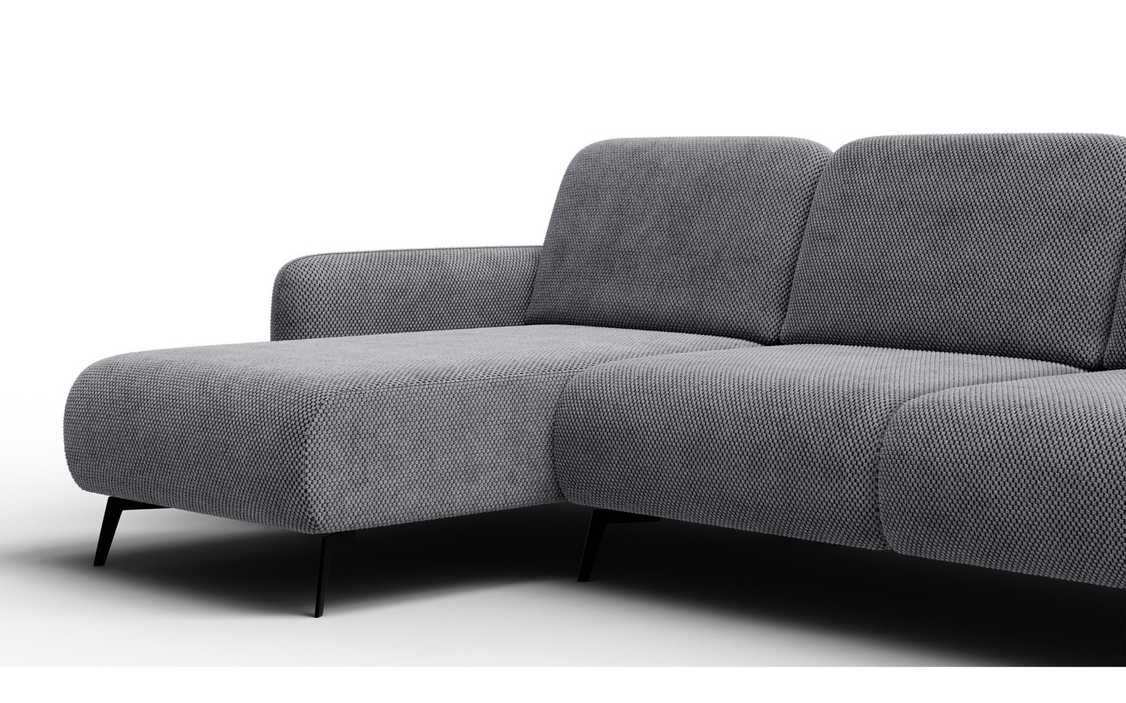 Canapé d’angle 4 places gauche FEBE, gris