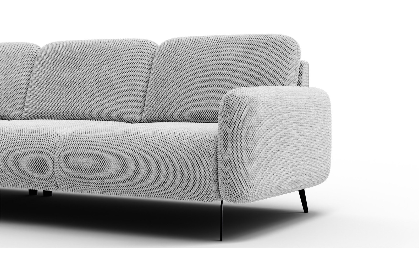 Canapé d’angle 4 places gauche FEBE, gris clair