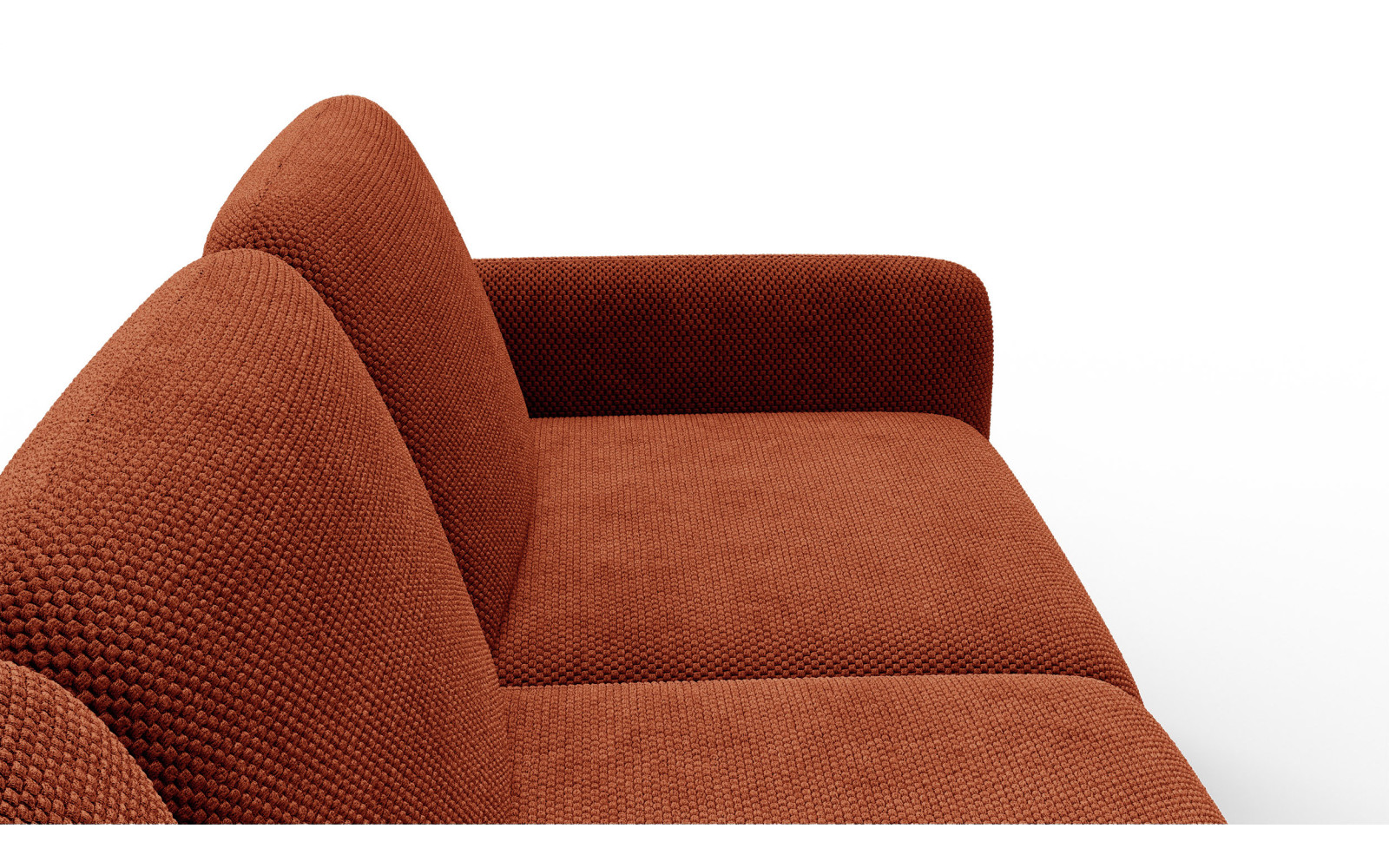 Canapé d’angle 4 places gauche FEBE, orange foncé