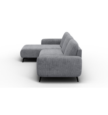 Canapé d’angle 4 places gauche FEBE, gris