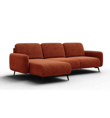 Canapé d’angle 4 places gauche FEBE, orange foncé