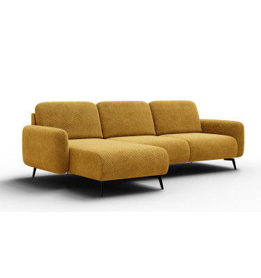 Canapé d’angle 4 places gauche FEBE, jaune foncé