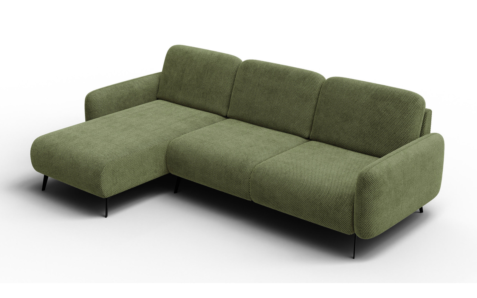 Canapé d’angle 4 places gauche FEBE, olive