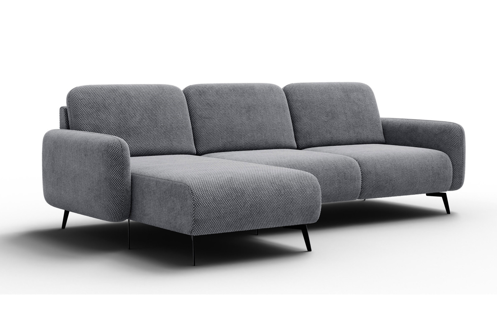 Canapé d’angle 4 places gauche FEBE, gris