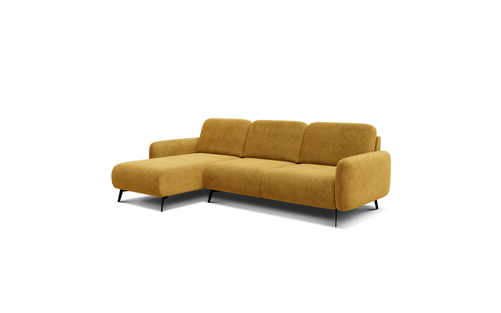 Canapé d’angle 4 places gauche FEBE, jaune foncé