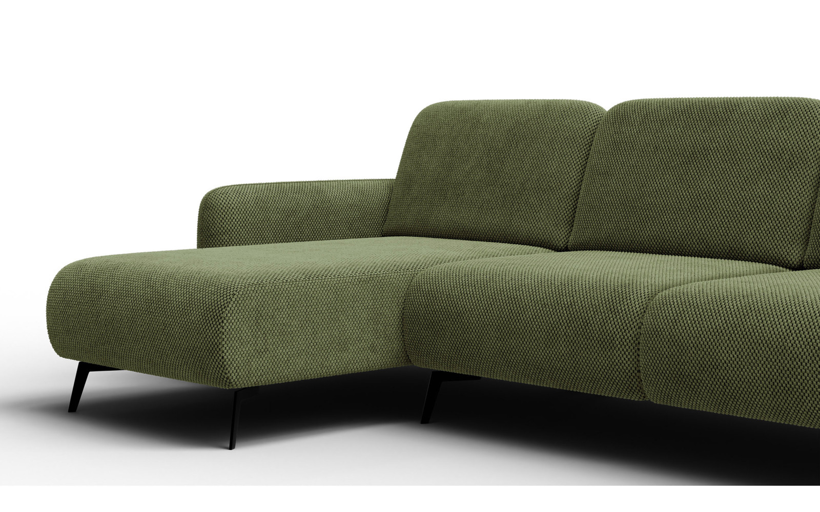 Canapé d’angle 4 places gauche FEBE, olive