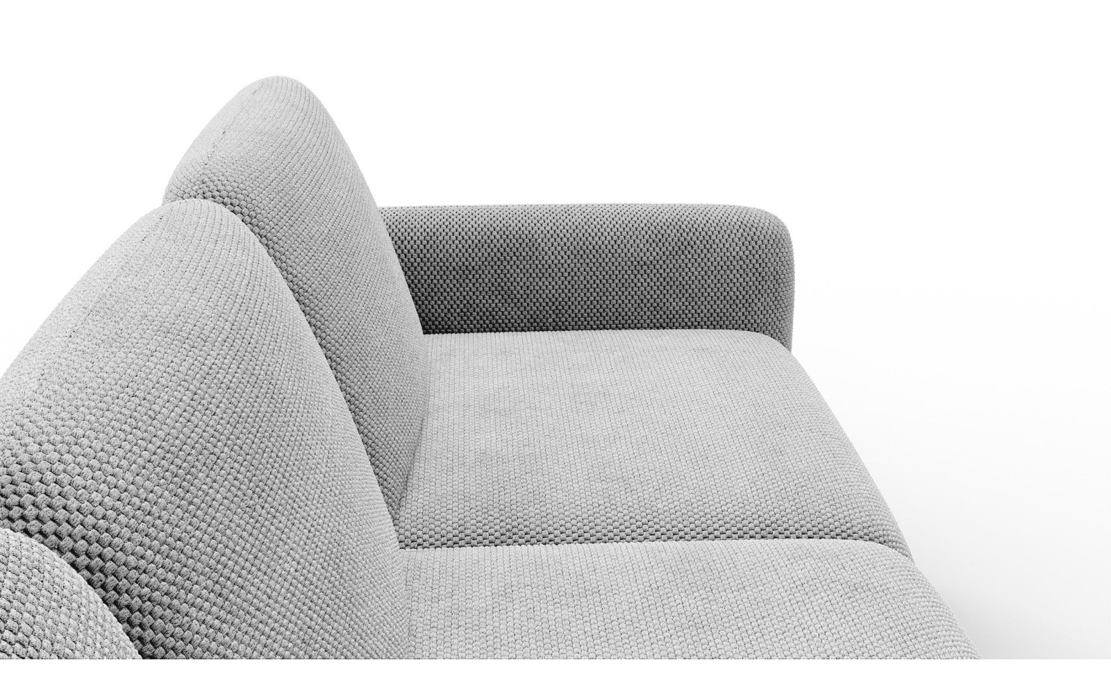 Canapé d’angle 4 places gauche FEBE, gris clair