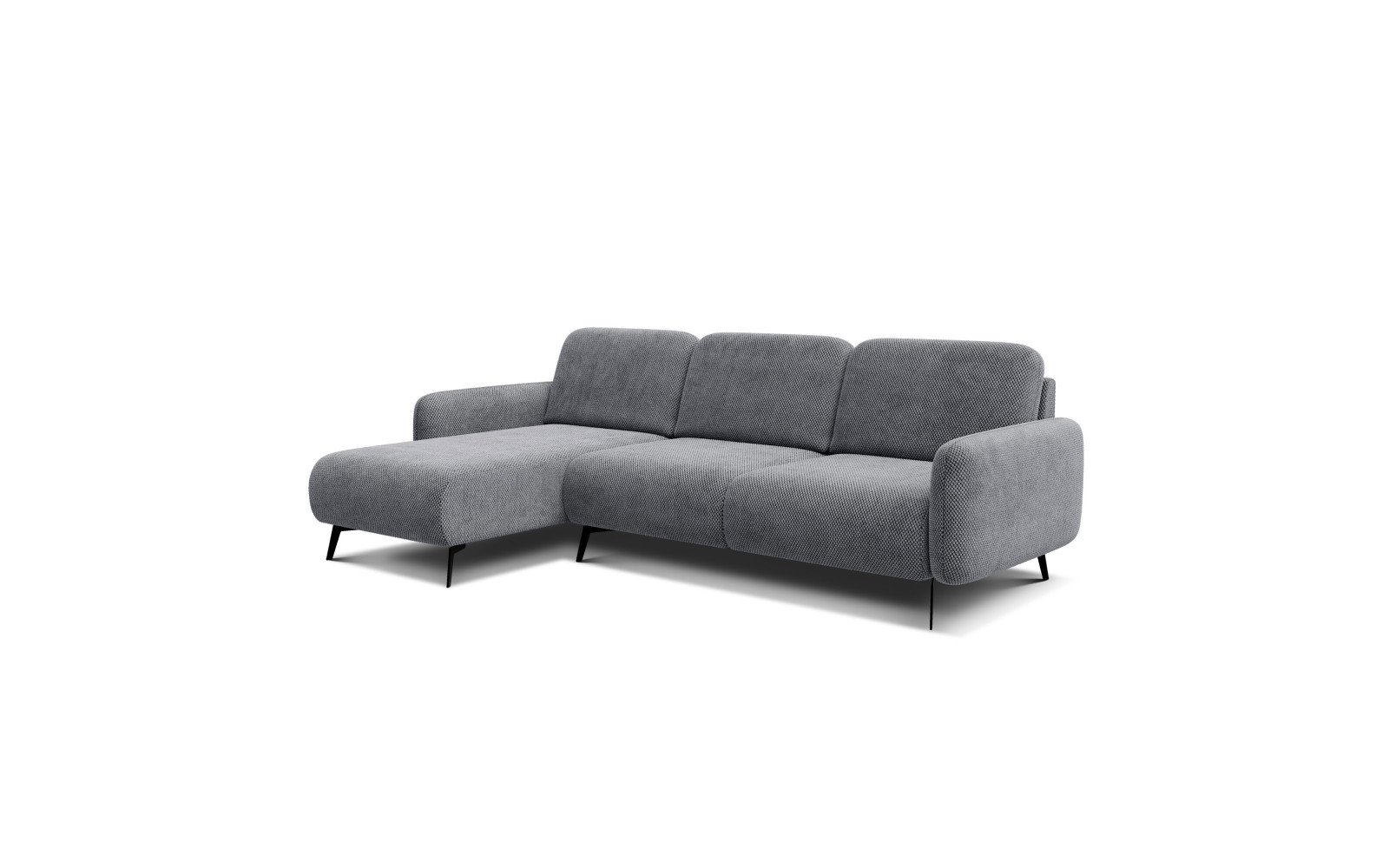 Canapé d’angle 4 places gauche FEBE, gris