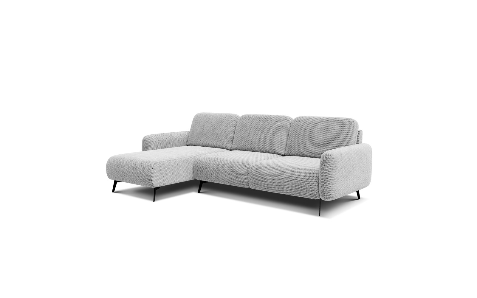 Canapé d’angle 4 places gauche FEBE, gris clair