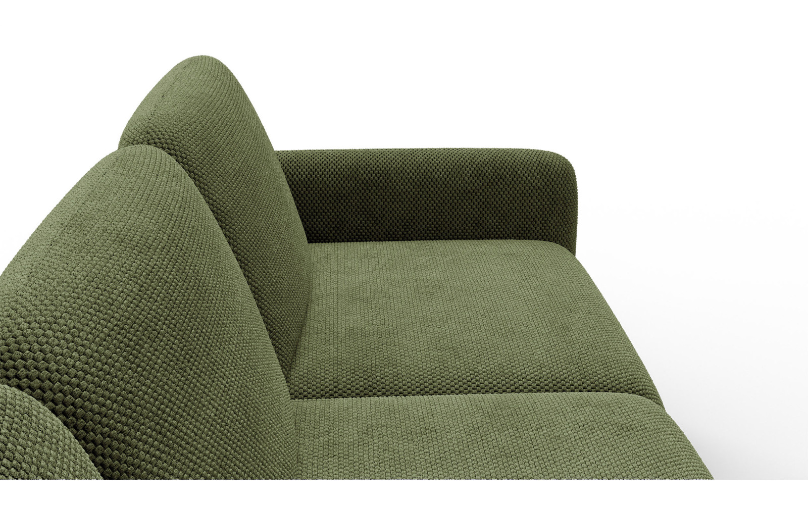 Canapé d’angle 4 places gauche FEBE, olive