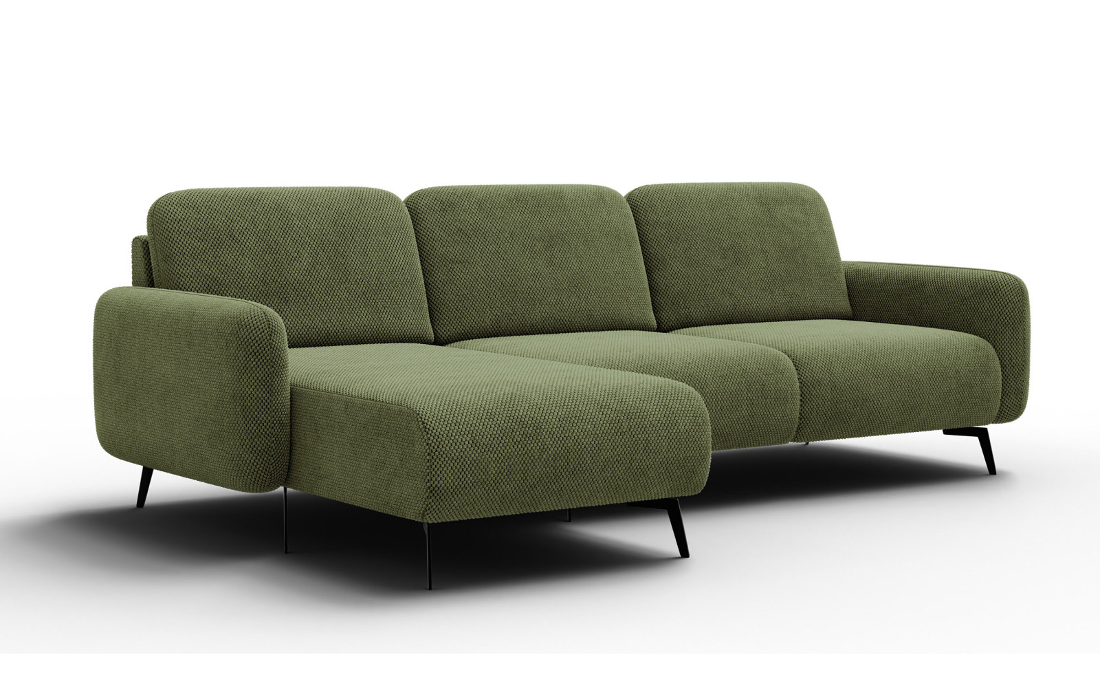 Canapé d’angle 4 places gauche FEBE, olive