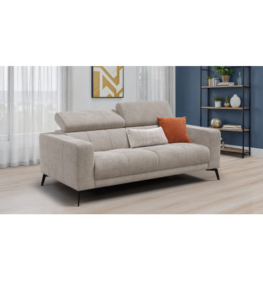 Canapé 3 places MORELLO, tissu beige