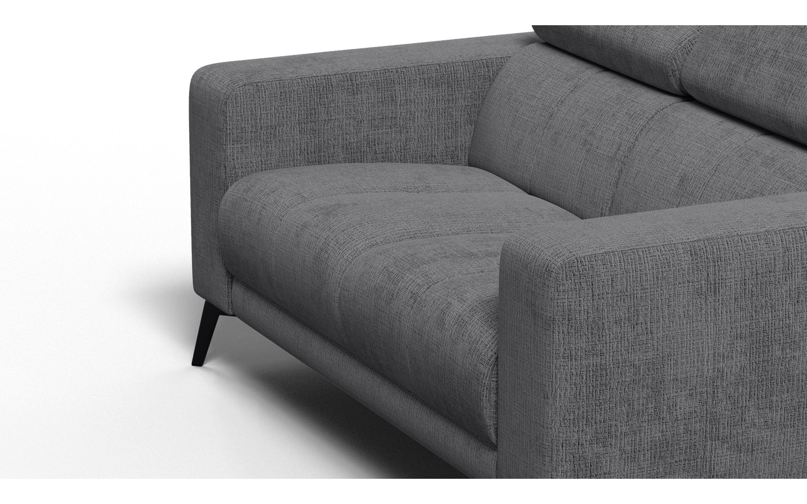 Canapé 2 places MORELLO, tissu gris foncé