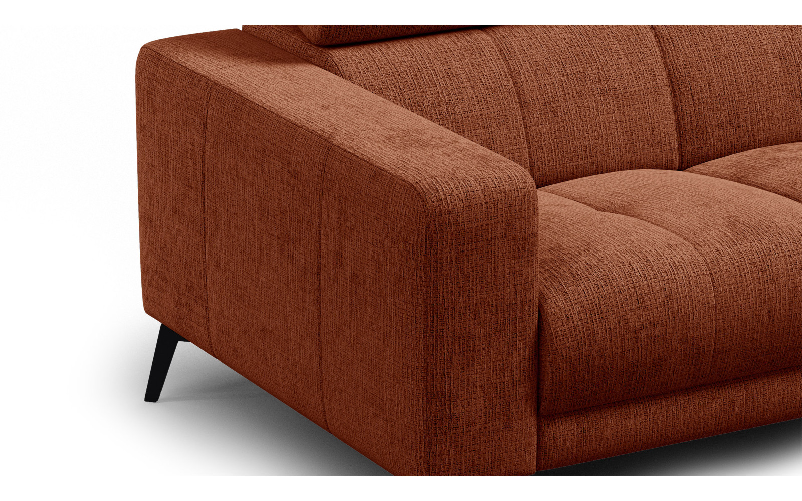 Canapé 2 places MORELLO, tissu orange foncé