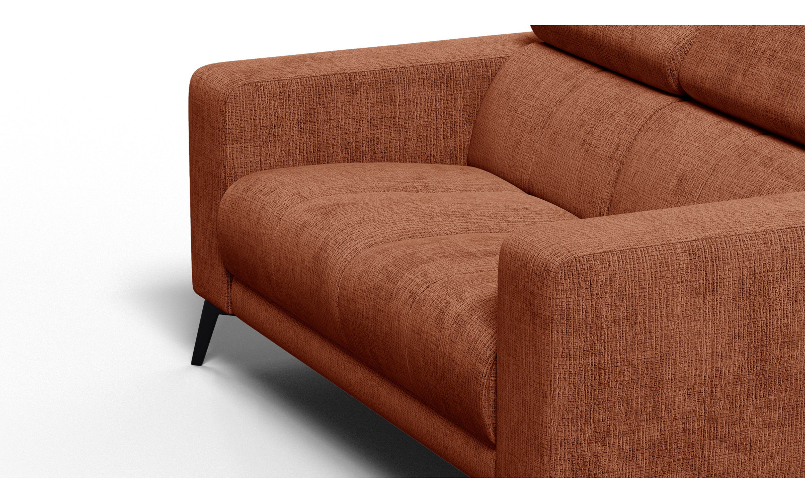 Canapé 2 places MORELLO, tissu orange foncé