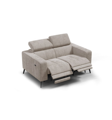 Canapé 2 places MORELLO avec 2 x Relax Zero Gravity, tissu beige