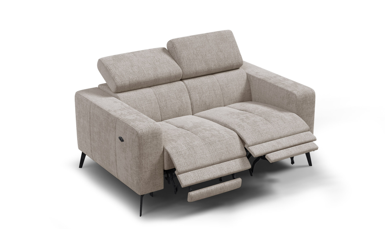 Canapé 2 places MORELLO avec 2 x Relax Zero Gravity, tissu beige