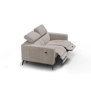 Canapé 2 places MORELLO avec 2 x Relax Zero Gravity, tissu beige