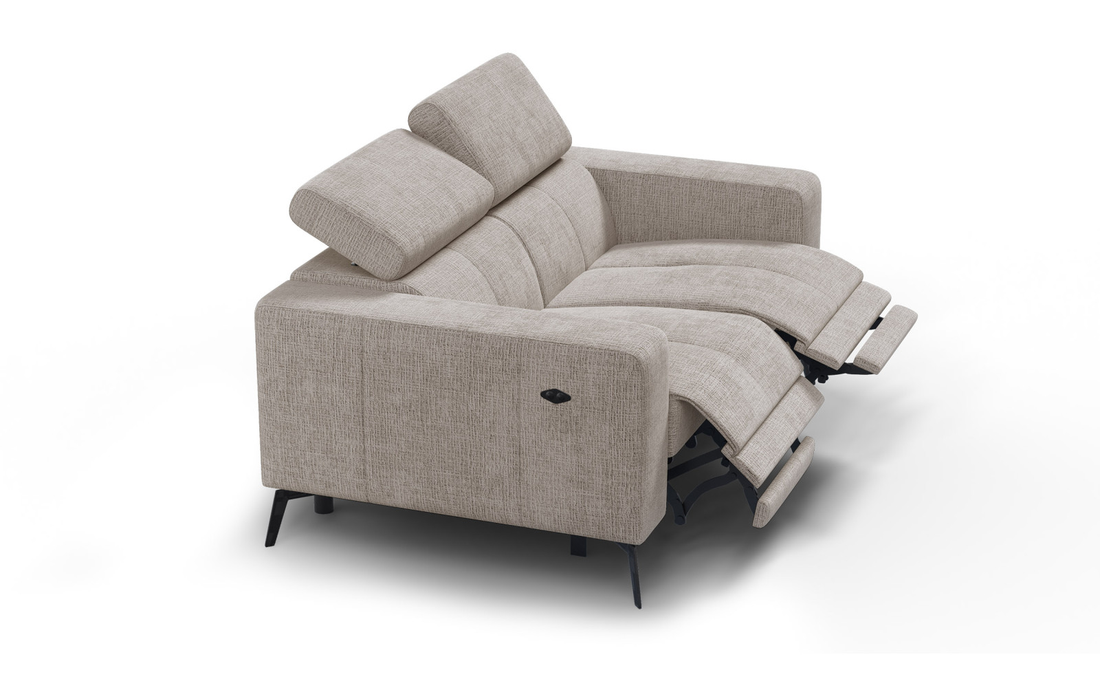 Canapé 2 places MORELLO avec 2 x Relax Zero Gravity, tissu beige