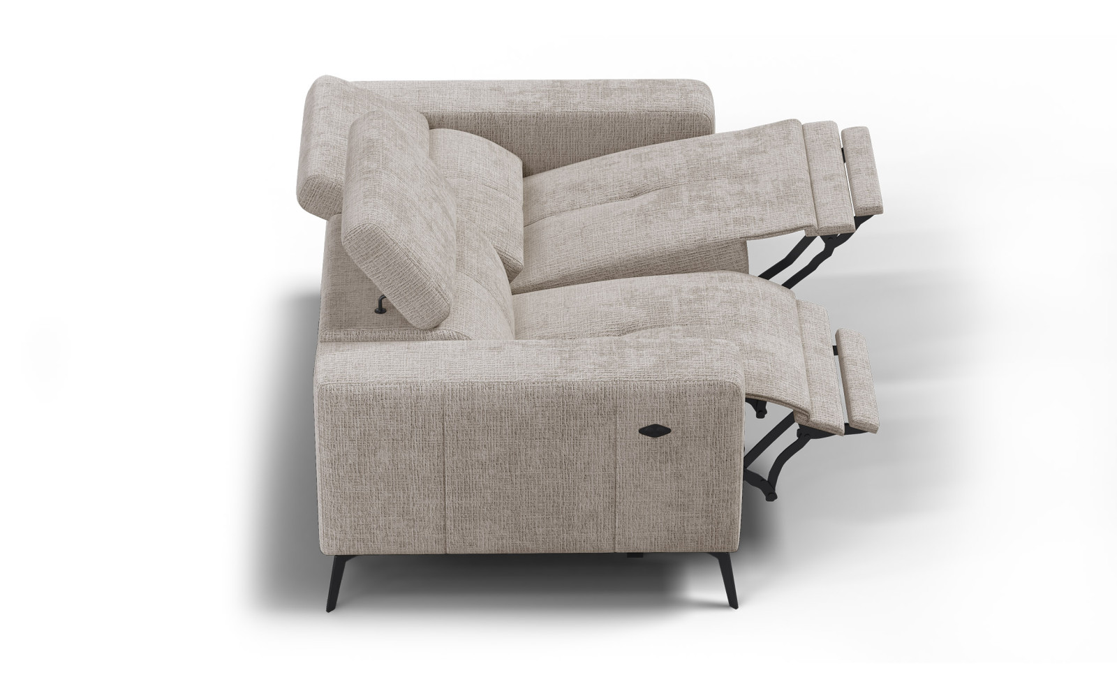 Canapé 2 places MORELLO avec 2 x Relax Zero Gravity, tissu beige