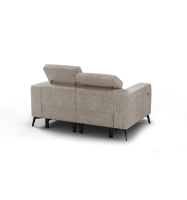 Canapé 2 places MORELLO avec 2 x Relax Zero Gravity, tissu beige