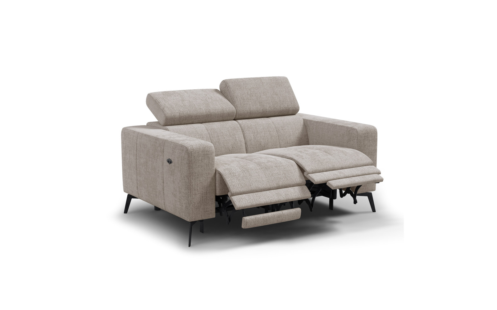 Canapé 2 places MORELLO avec 2 x Relax Zero Gravity, tissu beige