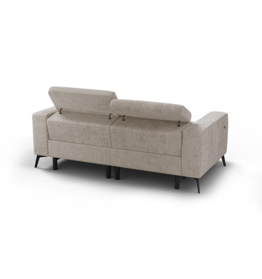 Canapé 3 places MORELLO avec 2 x Relax Zero Gravity, tissu beige