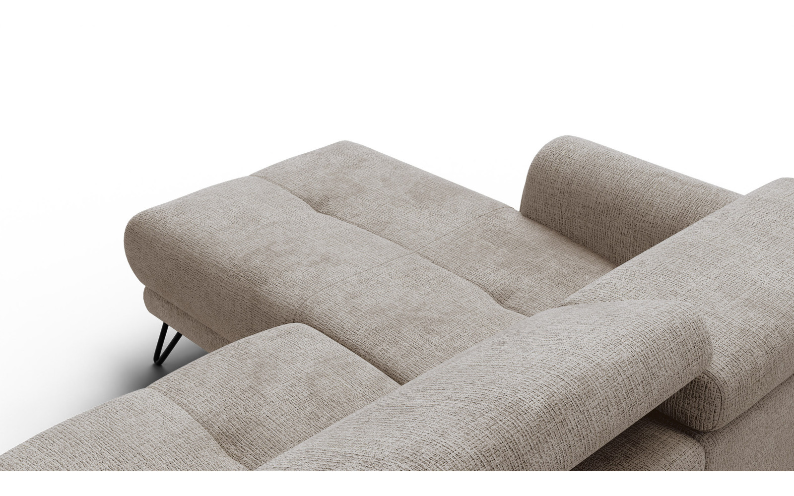 Canapé d'angle 4 places RODEN avec Relax, tissu beige