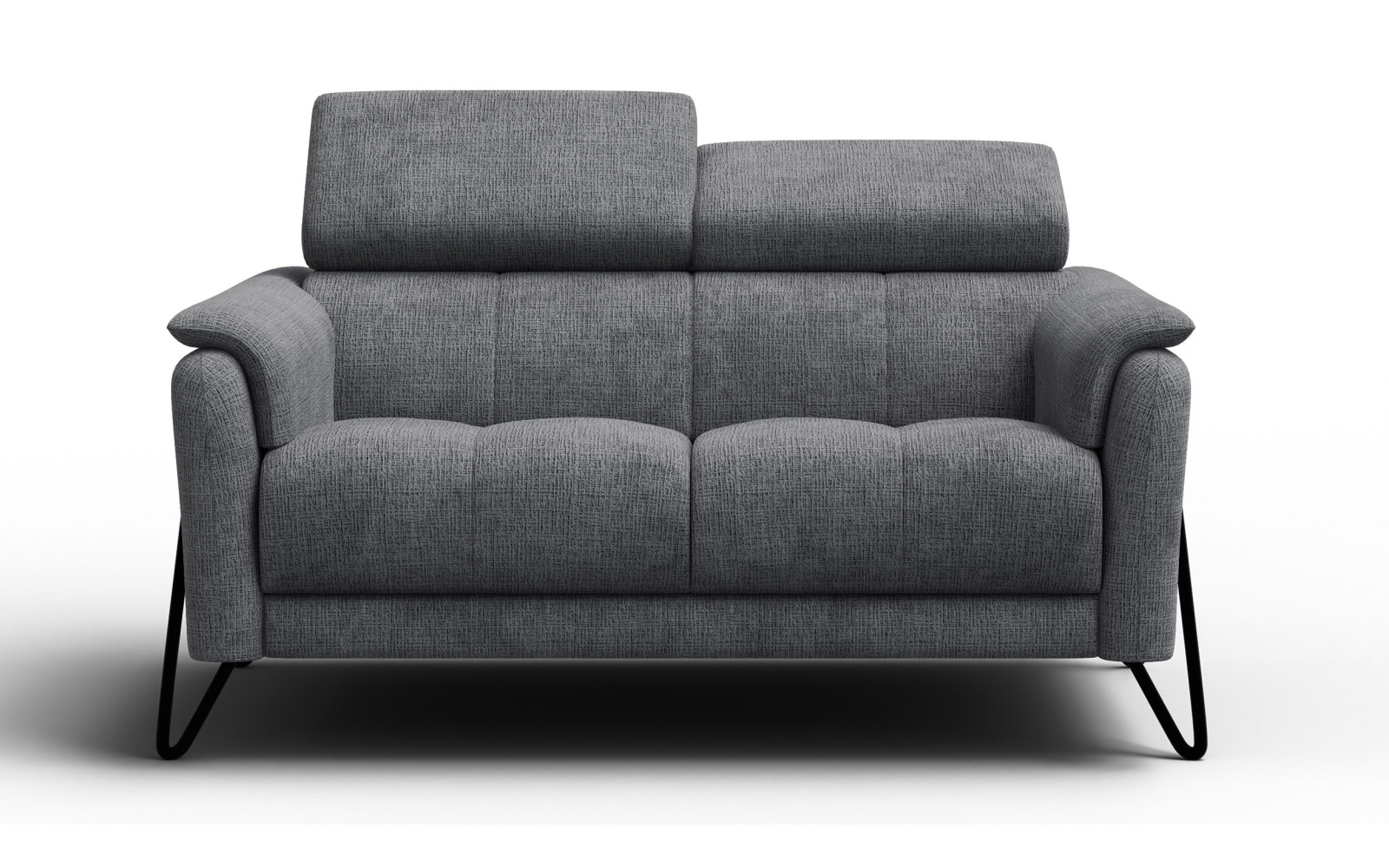 Canapé 2 places RODEN, tissu gris foncé