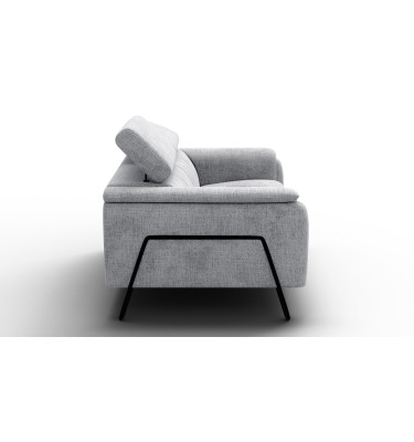 Canapé 2 places RODEN, tissu gris clair