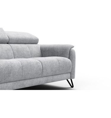 Canapé 2 places RODEN, tissu gris clair
