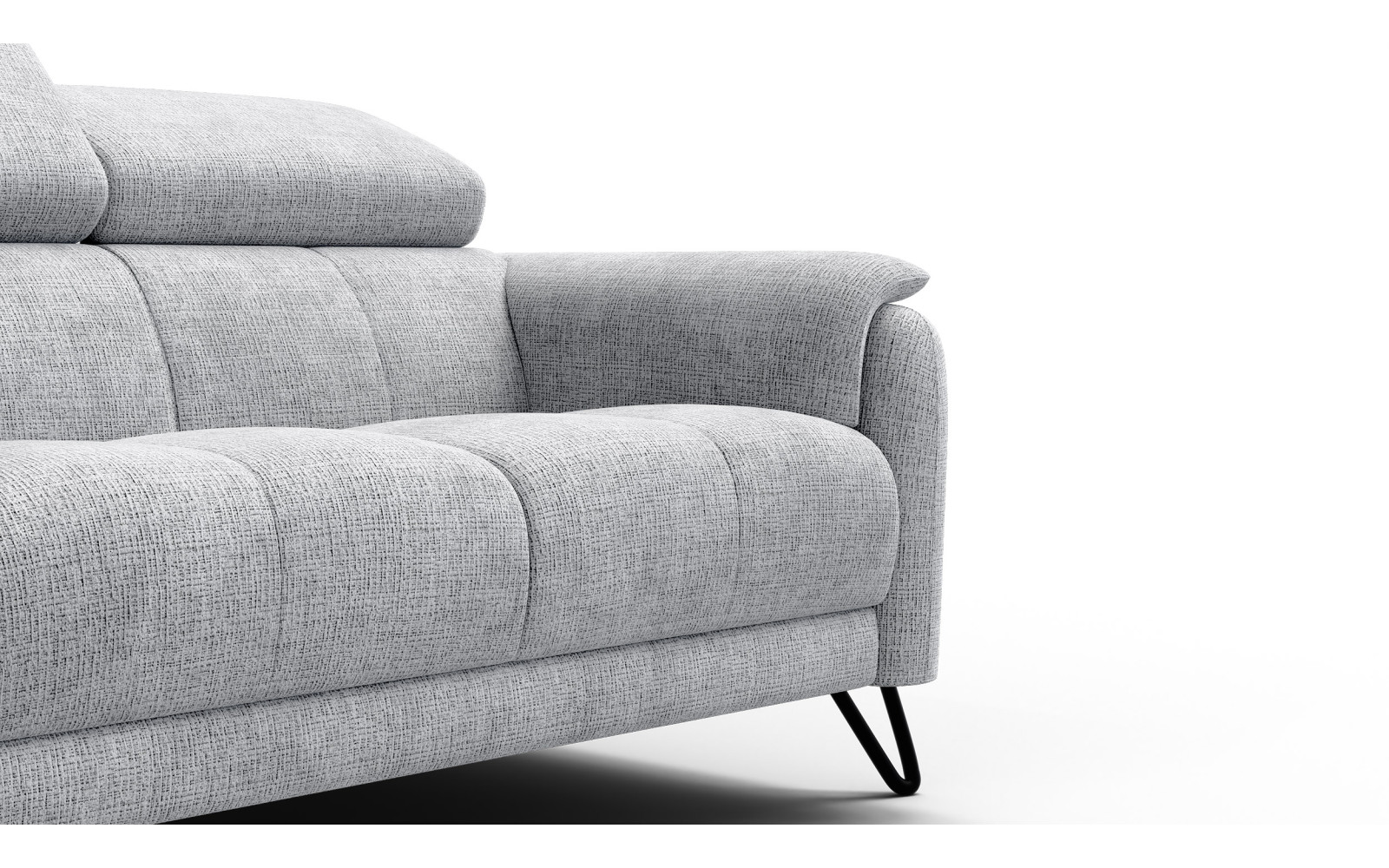 Canapé 2 places RODEN, tissu gris clair