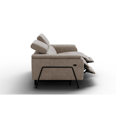 Canapé RODEN 2 places avec 2 Relax, tissu beige