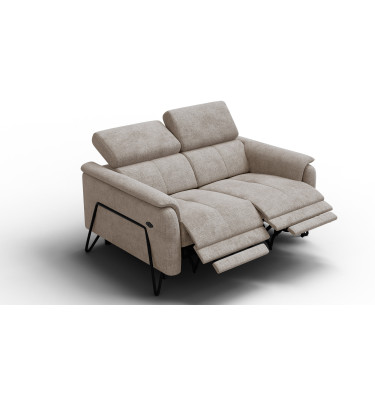 Canapé RODEN 2 places avec 2 Relax, tissu beige