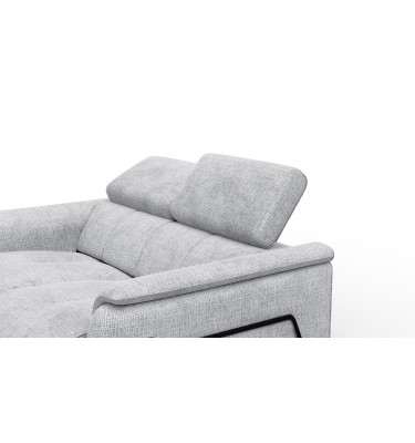 Canapé RODEN 2 places avec 2 Relax, tissu gris clair