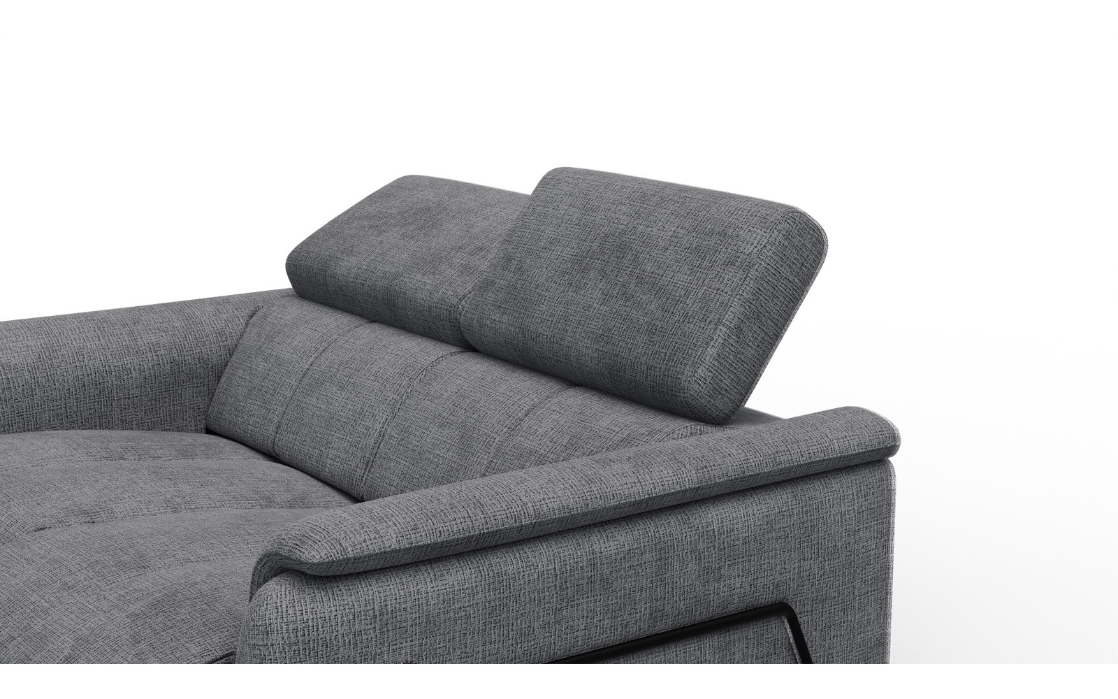 Canapé RODEN 2 places avec 2 Relax, tissu gris foncé