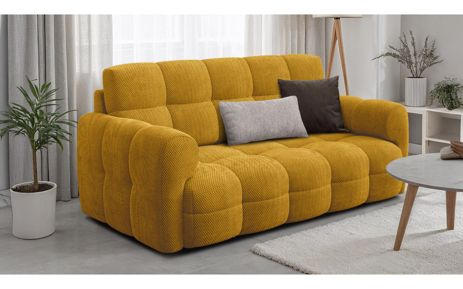 Canapé 2,5 places MELLOW, tissu jaune