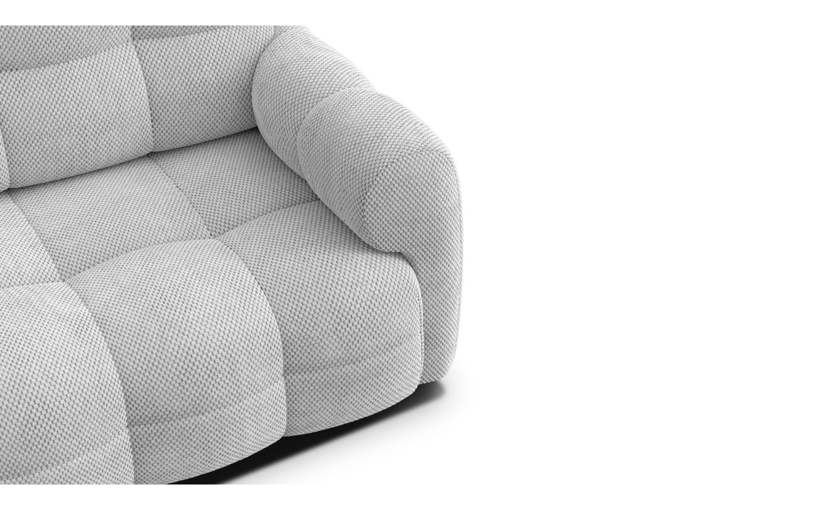 Canapé 2,5 places MELLOW, tissu gris clair