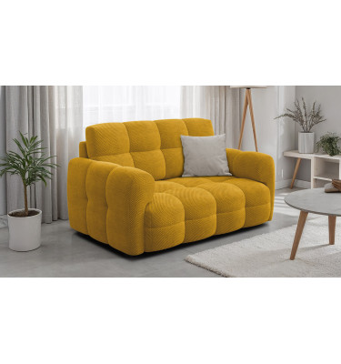 Canapé 2 places MELLOW, tissu jaune
